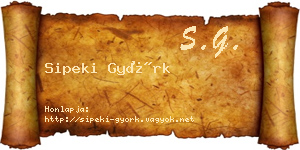 Sipeki Györk névjegykártya